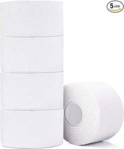 Athletic Tape 5-Pack: Strong White Sports Tape for Wrist, Ankle, and Injury Support (1.5 Inches)